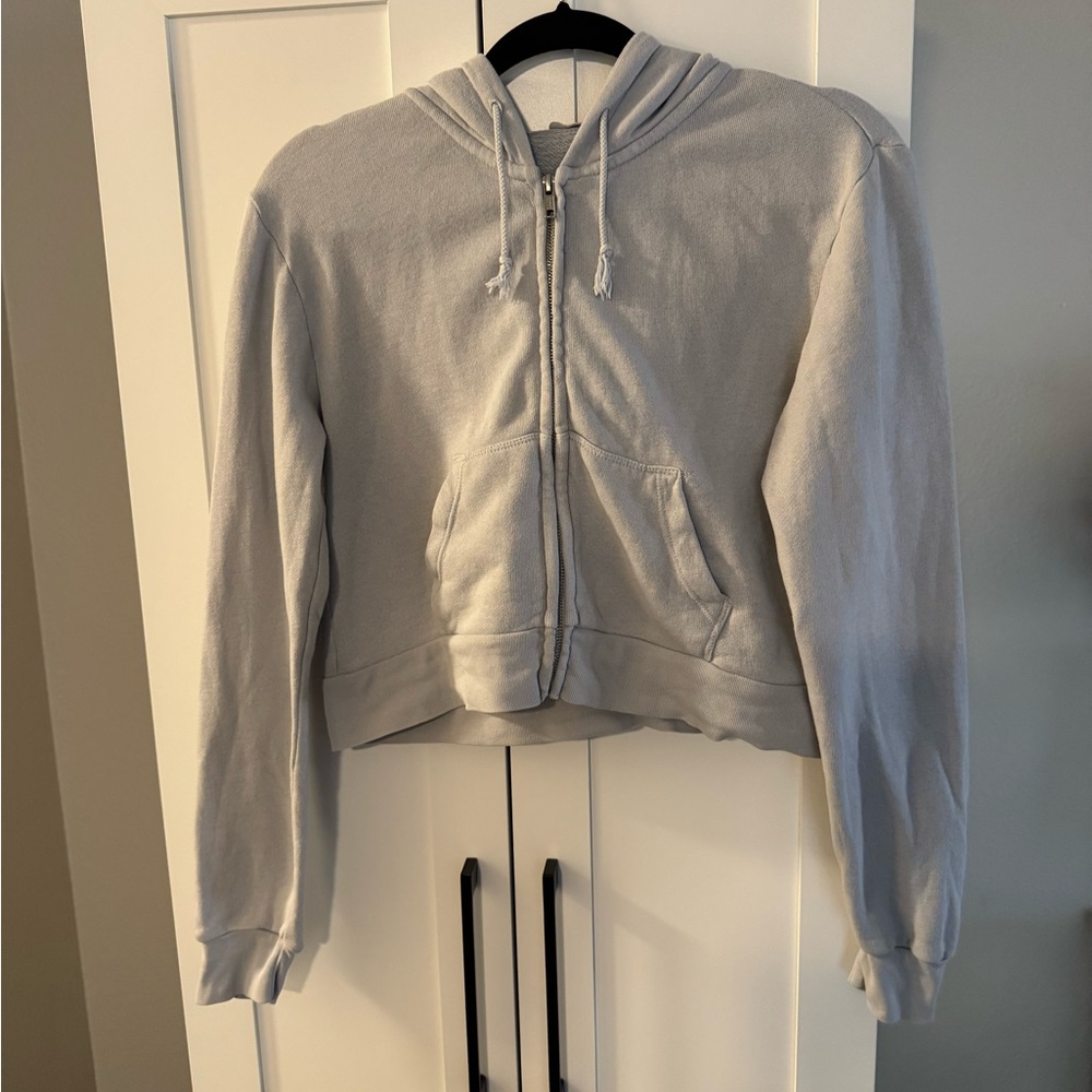 Brandy Melville, (J. GALT) Light Gray/Blue Cotton Blend Hoodie